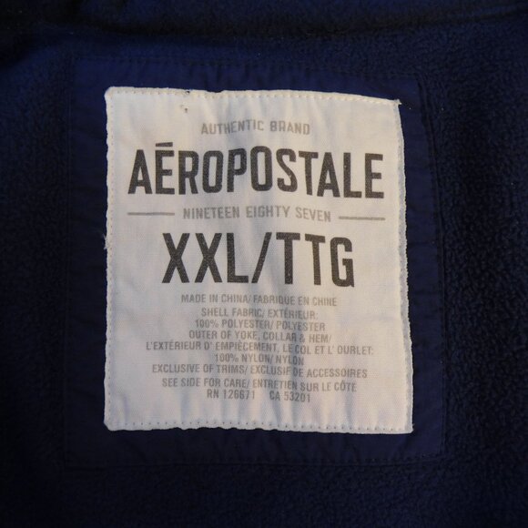 Aeropostale Mens Blue Polyester Full Zip Long Sleeve A87 Fleece Jacket Sz XXL - Picture 7 of 8